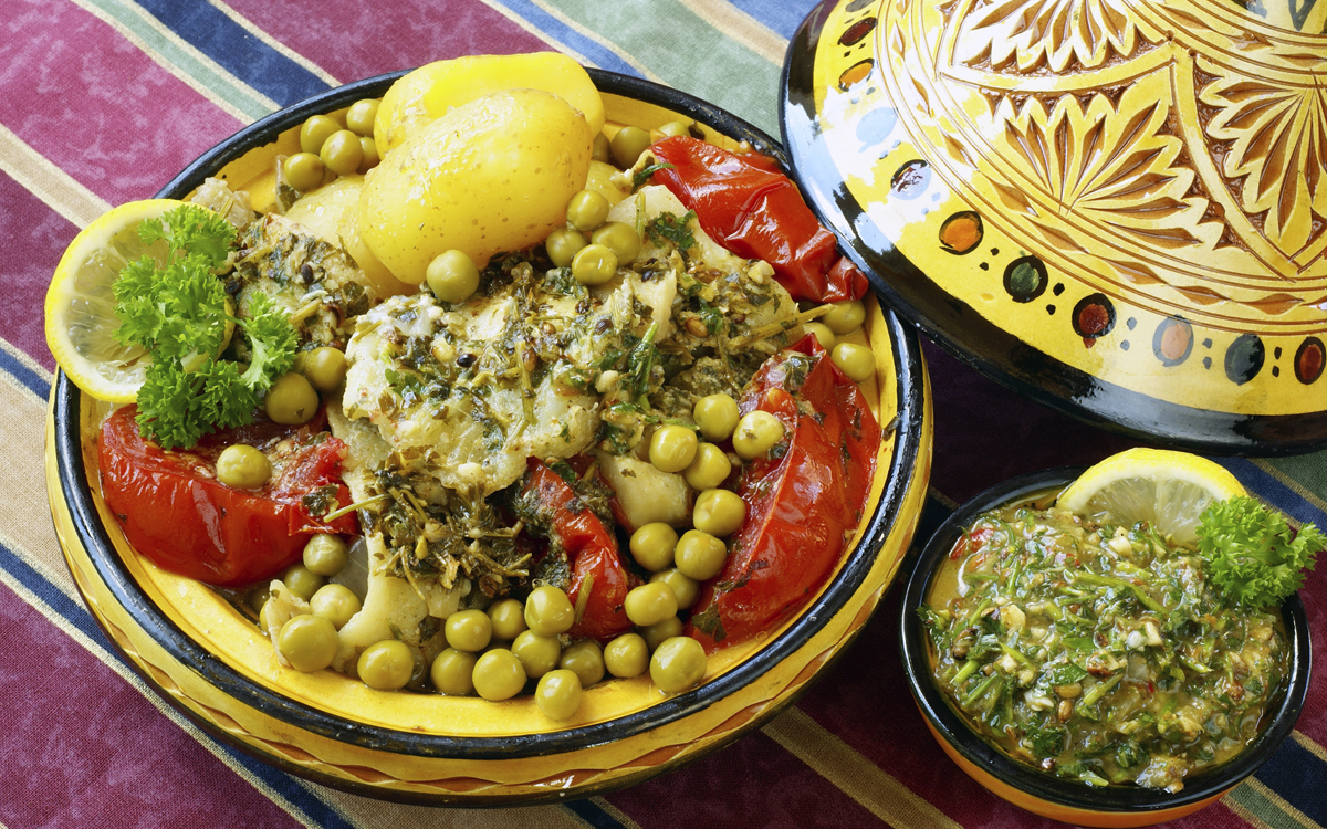 Tajine marroquí de pescado y chermoula